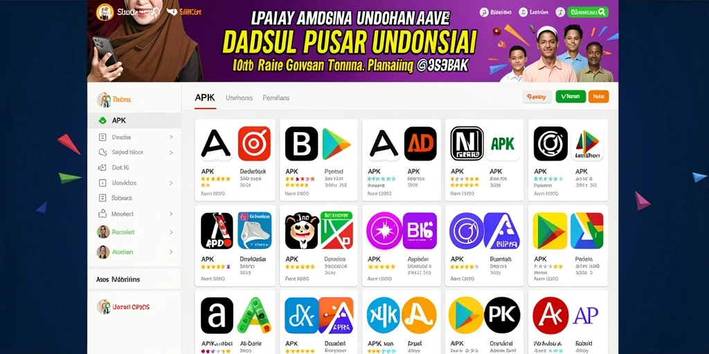 Tampilan utama dengan berbagai permainan menarik.