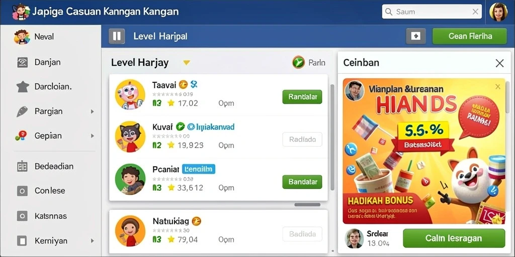 Tampilan awal yang menarik dan mudah diakses.